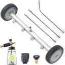 M MINGLE Undercarriage Pressure Washer Attachment, 16 Inch Powerful Under Car Washer with Foam Cannon and Car Wash Mitt, 4000 PSI