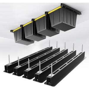 EVERHANGER Ceiling Storage Rack, Heavy Duty Overhead Garage Storage Rack, Adjustable Ceiling Bin Storage System, 5 Sets for 4 Bins, 26 Inch