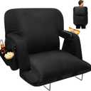 DEKEMASTER Stadium Seats with Back Support, Exclusive Sofa Style Design 25inch Wide Bleacher Chairs with Extra Thick Back and Cushion, 6 Reclining Positions for Sport Events Camping
