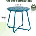 danpinera Outdoor Side Tables, HDPS Patio Table with Metal Legs, 18"L × 18"W × 18.11"H