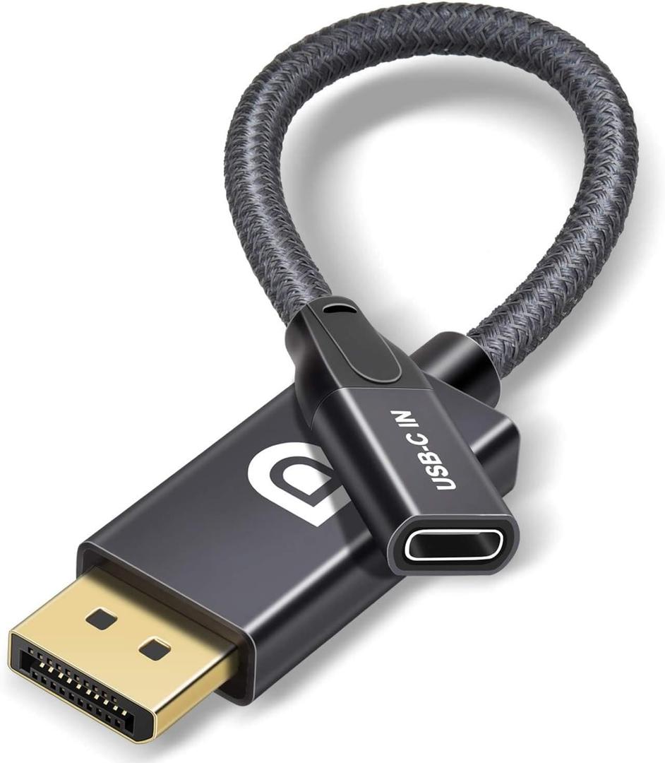 USB C Female to DisplayPort Male Cable Adapter,Bi-Directional USB Type C 3.1 Input to DP Ouput Converter,4K 60Hz USBC Thunderbolt 3 Adapter for New MacBook Pro,Mac Air,Chromebook Pixel and More (gray)
