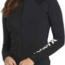 Hurley One & Only Solid Long Sleeve Zip Front Rashgaurd Black XS (US 0-2)
