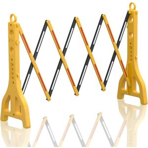 RELIANCER Expandable 8.46ft Safety Barricade,Retractable Security Barrier Water Filled Weighted Base,Adjustable Traffic Barricades,Outdoor Crowd Control Barriers,Driveway Isolation Gate,Garden Fence