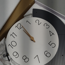 Decorative Wall Clock with Pendulum, Silent Quartz Battery Operated, Large Wall Clock for Living Room, Kitchen, Home, Bathroom, Bedroom Wall Decor,15x20.5 inch (593-black White)