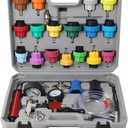 Radiator Pressure Tester Kit, Coolant Pressure Tester and Vacuum Refill Kit for Automotive Cooling System Water Tank Leakage Detection (Universal Fit 28PCS)