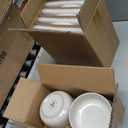 Famiware Meteor Plates and Bowls Sets for 4, 12 Pieces Dinnerware Sets, Microwave and Dishwasher Safe Dishes Set, Creamy White