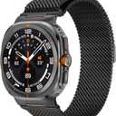 Rugged Stainless Steel Milanese Loop Compatible for Galaxy Watch Ultra 47mm/Watch 8/8 Classic, Strong Magnetic Clasp Metal Strap for Men Women, Adjustable Milanese Mesh Band for Galaxy Watch Ultra Bands/Galaxy Watch 8 Band
