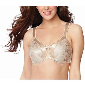 Bali Women's Satin Tracings Minimizer Underwire Bra (42DDD, Nude)