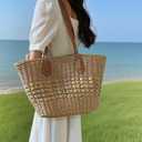 Eiyye Straw Hobo Bag for Women Handwoven Straw Shoulder Purse Boho Beach Bag