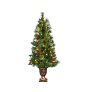 4-ft Pre-lit Slim Artificial Christmas Tree with White LED Lights
