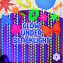 2 x Mega-L Neon Halloween Party Decorations, 26ft Fluorescent Orange Pumpkin Garland Banner Glow in the Dark Party Supplies Cute Hanging Ceiling Decors for Birthday Home Wall Fence Porch Black Light Party