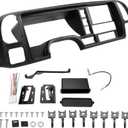 ECOTRIC Double Din Dash Panel Compatible with 1995-2002 GMC Sierra Chevy Silverado C/K Truck SUV Suburban full-size Center Console Cover Trim Bezel Dashboard Replacement Radio Stereo Wire Harness