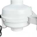 4 Inch Radon Fan, Quiet 2 Speed 260/188CFM Radon Mitigation System Inline Duct Fan IP67 Waterproof, High Airflow Exhaust Fan for Indoor Outdoor Air Ventilation