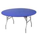 Kwik-covers 60pkb Round Plastic Table Cover With Elastic Edging, Blue, 60"