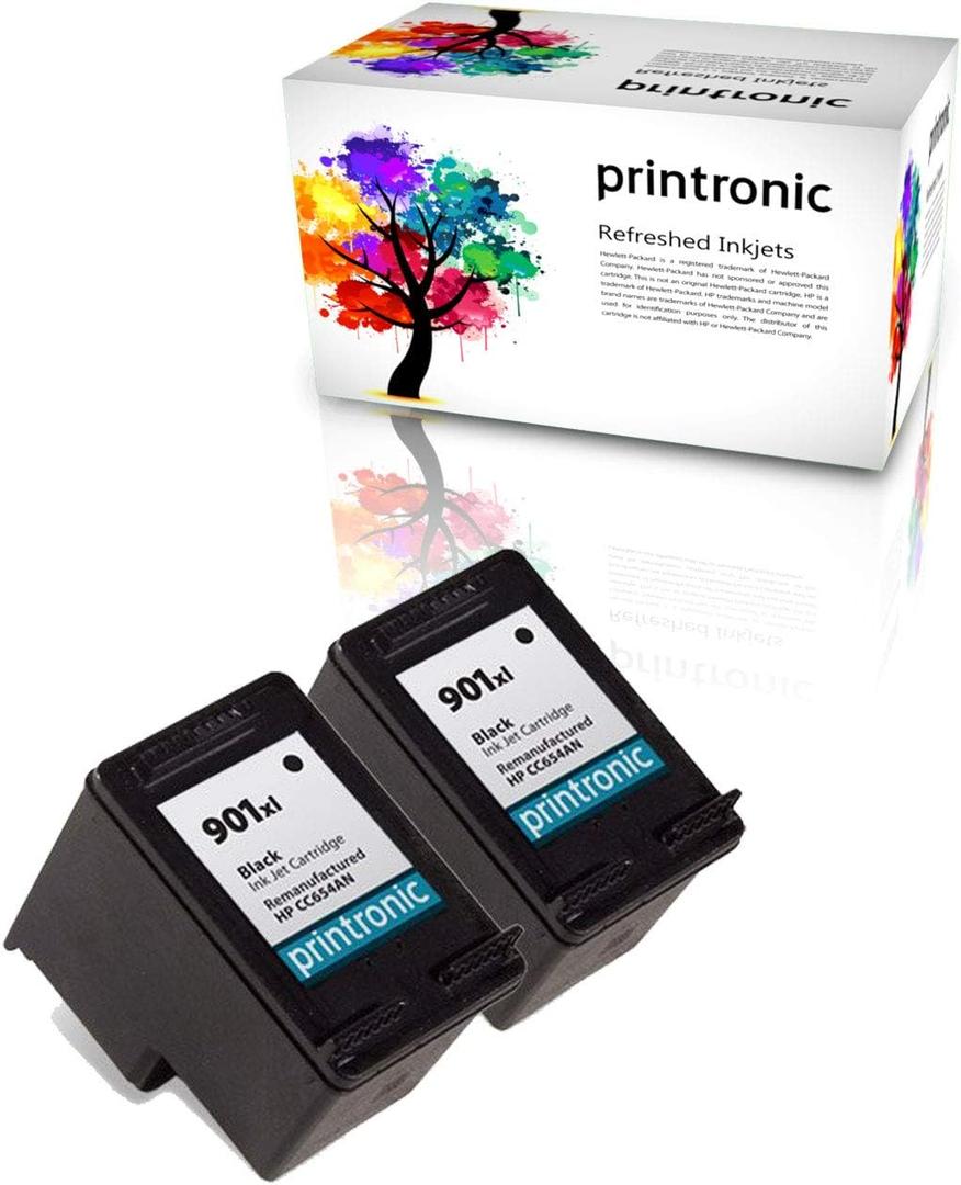 2 Pack Remanufactured HP 901XL Ink Cartridge for HP Officejet 4500 J4580 J4660 J4550 J4540 J4524 Printers (2 Black)