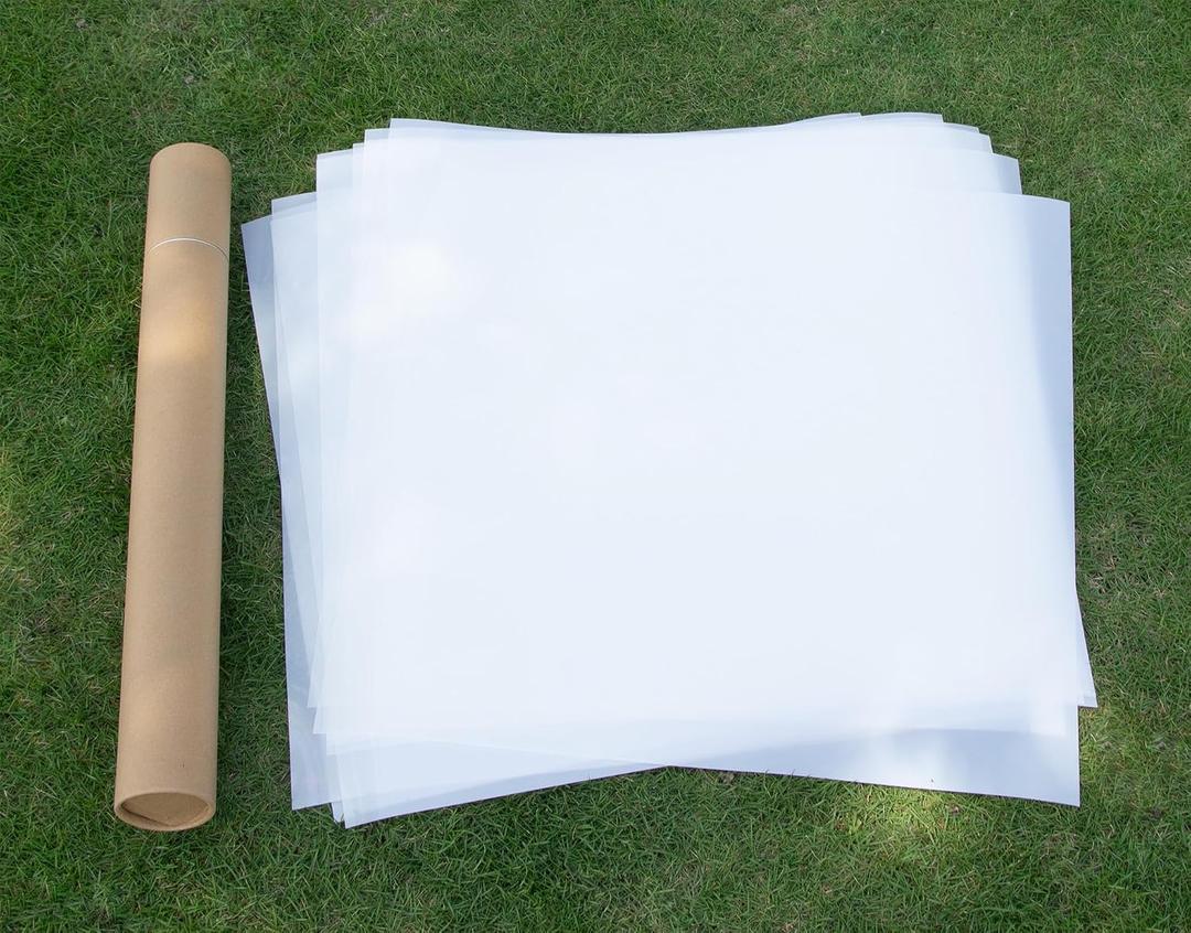 24X24 Inch 7mil Blank PET Laser Cutting Stencil Plastic Sheets (10 Pack), Food-Safe Mylar Template Material for Crafting, Template Material for Cutting Machines, Cricut Venture, Laser Cutting