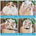 Cat Muzzle for Grooming,Adjustable Breathable Cat Transparent Muzzle,Cats Grooming Helmet with Nail Clipper,Preven t from Pet Biting Cats Bathing Shaving Grooming, 14.8 * 14.4 * 7.8cm