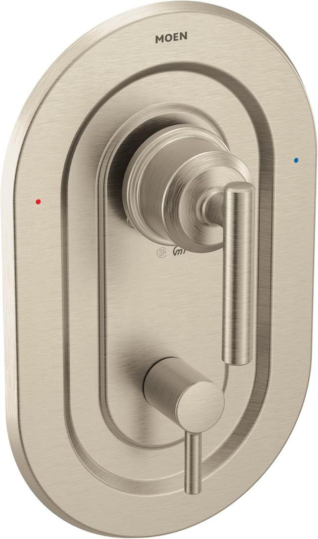 Moen T2900BN Gibson Posi-Temp with Built-in 3-Function Transfer Valve Trim Kit, Multi-Function Shower Handle, Contemporary Shower Diverter with Three Shower Settings, Valve Required, Brushed Nickel