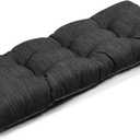 baibu 42 Inch Classic Solid Color Bench Cushion with Ties, Super Soft Indoor Outdoor Rectangle Bench Seat Cushion Standard Size Foam Pad with Non-Slip Bottom - One Pad Only (Black, 42x15x3in)