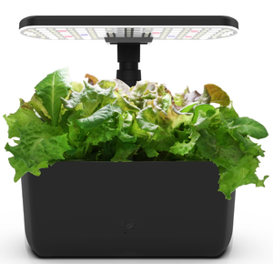 AeroGarden Harvest Lite in Black, SoilFree Indoor Hydroponic Garden with LED Grow Light for YearRound Gardening of up to 6 Herbs and Vegetables