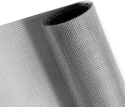 NeatiEase Window Screen, 39"x118" Adjustable Flexible Fiberglass Screen Door Mesh - DIY Replacement Kit for Patio Porch Door Windows and Sliding Screen Doors(Gray)