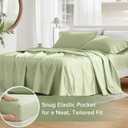 Comfort Spaces 100% Cotton Sheets King, Breathable & Soft Cotton Sheets, Naturally Cool Cotton Bed Sheets with 14" Elastic Pocket Fits up to 16" Mattress, All Seasons Sheet Set, Sage Green 4 Piece