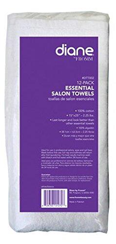Diane DTT002 100% Cotton Essential Towels 15"x25" for Salon, Spa, Barber Shop - 12 Pack