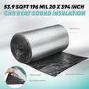 20 x 394 Inch 196 Mil Car Sound Deadening Mat, 53.9 Sqft Automotive Noise & Heat Insulation Mat Self Adhesive Auto Sound Proofing Deadener for Hood, Door, Floor, Roof, Trunk