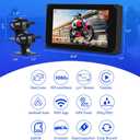 VSYSTO Motorcycle Dash Cam Front & Rear 1080P Cameras with 5.0" Wirelss CarPlay/Android Auto Waterproof Touch Screen, Supports GPS Navigation and Wi-Fi App