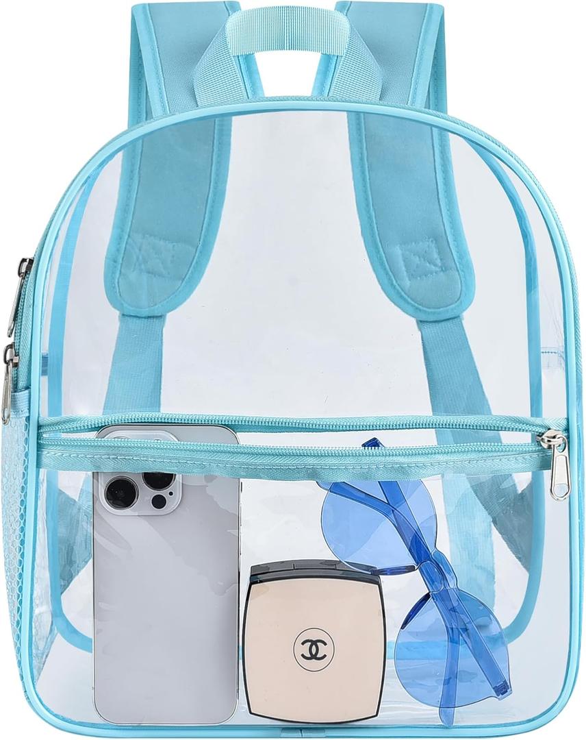 Oraben Clear Backpack for Stadium Events Stadium Backpack Waterproof 12x6x12 Clear Bag for Adult Concert Sport Work (Baby Blue)