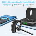 Bluetooth Headset Wireless Earpiece Microphone 180H Playtime 1000mAh Wireless Charging Case Handsfree Single Ear Headset LED Display for iPhone Android Cellphones PC Computer Trucker Drivers Work Game