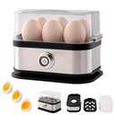 Smart Egg Cooker with Auto Shut, Multi-function Rapid Eggs Cooker Electric 6 Egg Capacity, Hard Boiled, Medium, Soft Boiled Egg Cooker with Knob Controled Auto Shut-Off Function