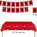126PCS Graduation Party Decorations of Class 2025 - Including Disposable Paper Plates, Congratulation Banner, Tablecloth, Cups & Napkins for graduation party Supplies