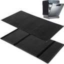 BALAPET 2 Pcs Thick Quilt Dishwasher Sound Insulation, Easy to Secure Dishwasher Insulation Blanket with Hook and Loop Fasteners, Suitable for Household Appliances(16x46IN) (Black)