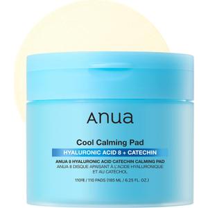 Anua 8 Hyaluronic Acid Catechin Calming Pad, Pore Care & Cooling Effect with Korean Toner pad, Quick & Easy Hydrating Daily Face Mask, Makeup Prep Routine, Korean Skin Care (110 Pads)