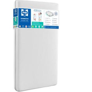 Sealy Baby DuoBreathe 2 Stage Breathable Crib Mattress, GREENGUARD Gold Certified, Made in USA, Waterproof, Premium Dual Firmness and Hypoallergenic, Toddler Bed Fit, 52x28
