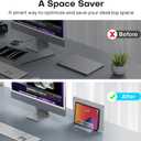 OMOTON Vertical Laptop Stand for Desk, Acrylic Dual Laptop Holder Desktop Clear Adjustable Dock for MacBook Pro Air, HP, All Gaming Laptops up to 17 (Clear, Dual Slot)