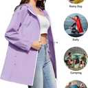 Zando Packable Rain Jacket Women Waterproof - Raincoat for Women Lightweight Hooded Outdoor Windbreaker for Travel Hiking (Purple, S)