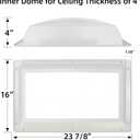 RV Skylight Replacement Bundle,18" x 26" RV Shower Skylight Cover Outer Dome Fit 14" x 22" Openings for Camper Motorhome Bathroom,Inner Dome with Window 14" x 22"+Polyurethane Adhesive Sealant,White