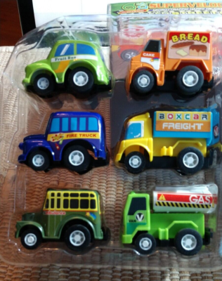 Funcorn Toys Pull Back Cars, 12 Pack Mini Plastic Vehicles Speed Street Car