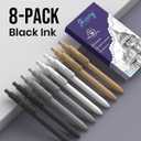 8 Pcs Gel Pens - 0.7mm Fine Point Smooth Writing Black Ink, Quick-Dry Long Lasting Fidge Pens, School & Office Supplies for Men Women