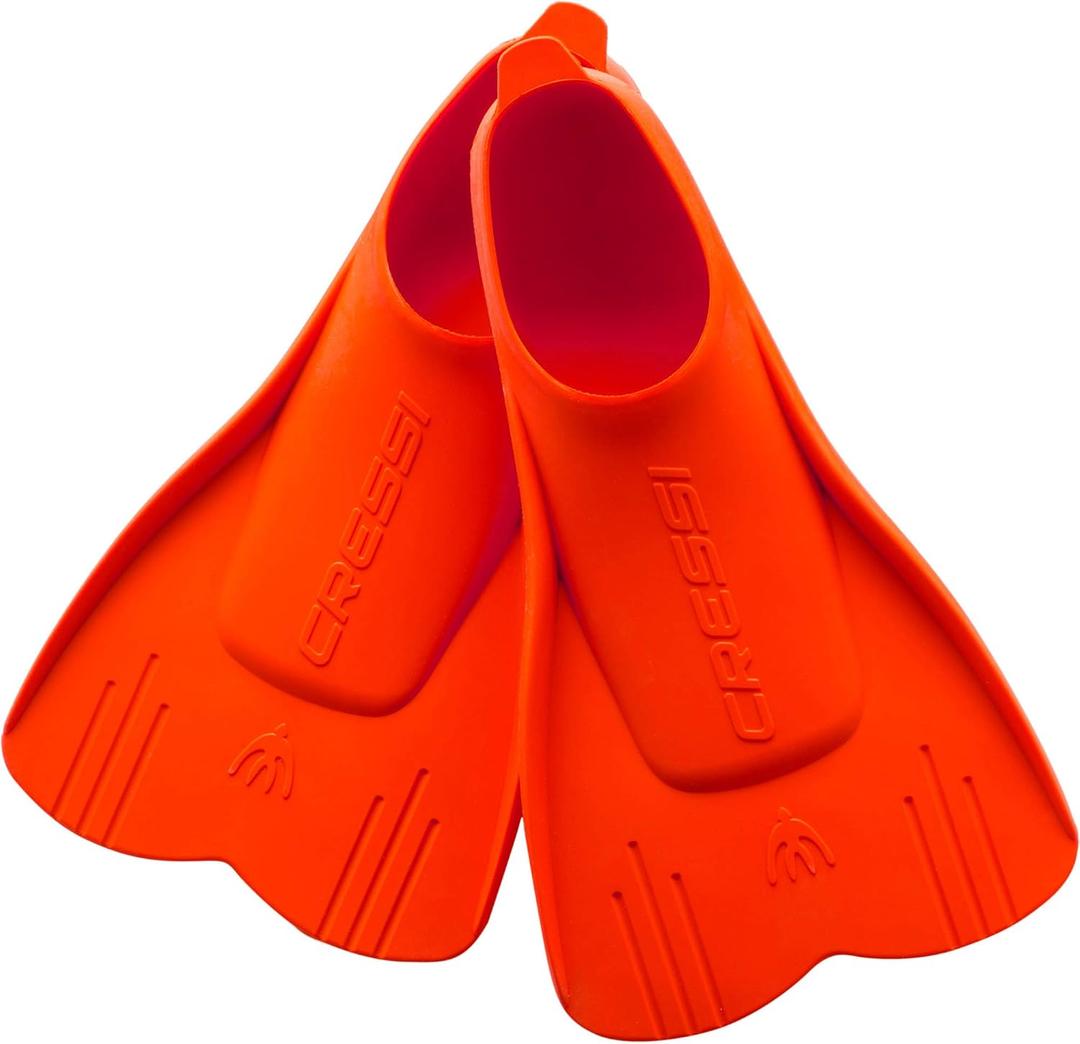 Cressi Short Floating Swim Fins to Learn to Swim - For Kids 1 Years Old and up - Mini Light: designed in Italy, Red