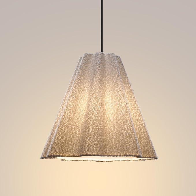 Modern Chandelier, 16" Textured Sofa Fabric Pendant Light for Dining Room, Kitchen, Bedroom, Living Room, Entryway, Soft Ambient Lighting