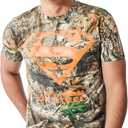 Bioworld Superman Blaze Orange Logo Men's Camo Crew Neck Short Sleeve T-Shirt (X-Large)