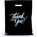 Infinite Pack Thank You Merchandise Bags, Die Cut Handles, Retail Shopping Bags for Boutique - Choose Color & Size (9" X 12", PACK OF 500, Black)