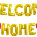 Welcome Home Balloons Banner 16 Inch Gold Letter Foil Balloons for Welcome Home Decorations Homecoming Party Decoration