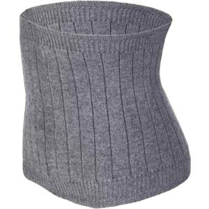 Thermal Cashmere Knit Lumbar Warmer Lower Back Support Belt Brace Stomach Kidney Warmer Abdominal Binder Belly Wrap (M suggest 50-60KG, Grey)