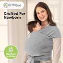 KeaBabies Baby Wrap Carrier - All in 1 Original Baby Carrier Newborn to Toddler Sling, Easy to Wear, Hands Free Bonding, Lightweight, Breathable Infant Wraps, 7-35 Lbs (Classic Gray)