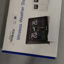 Newentor Weather Station Wireless Indoor Outdoor Thermometer, Color Display Digital Weather Thermometer with Atomic Clock, Barometric Pressure, Forecast Station with Adjustable Backlight, Black