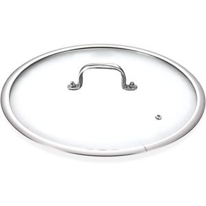 Stainless Steel Glass Lid for 13 Inch Pans and Pots, Tempered Cover for Cooking Pans, Dishwasher & Over Safe 33 cm